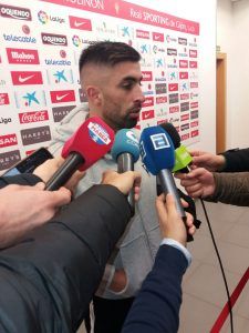 Michael Santos en zona mixta (Foto: Deportes COPE Asturias)