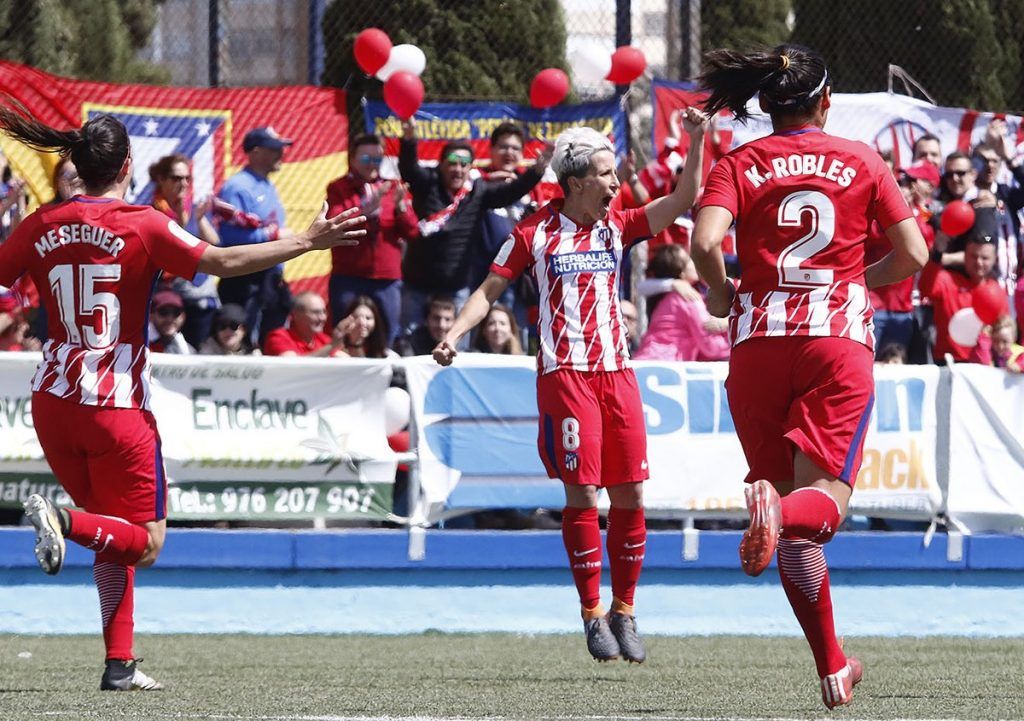 Celebración del gol de Sonia Bermúdez