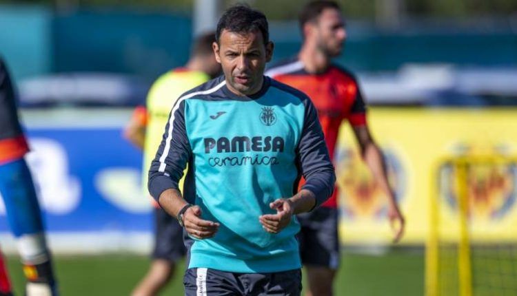 Calleja en un entrenamiento del Villarreal