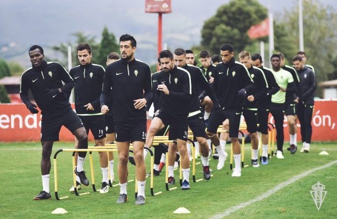 Entrenamiento del Sporting en Mareo