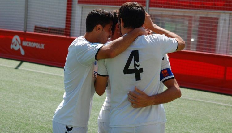 Los jugadores del Alcobendas Sport celebran un gol ante el Zamora