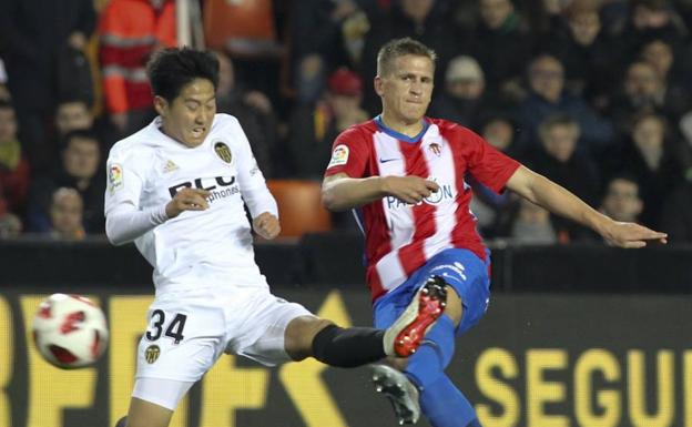 Kangin Lee en Copa del Rey frente al Sporting