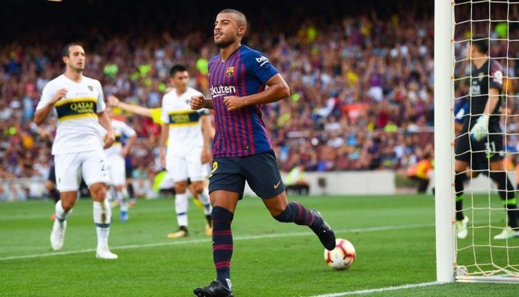 Rafinha en un encuentro en su etapa con el Barça