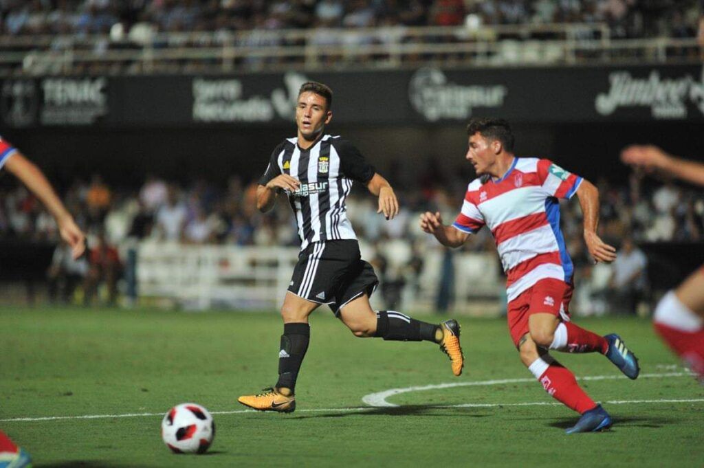 Carillo en un partido con el Cartagena