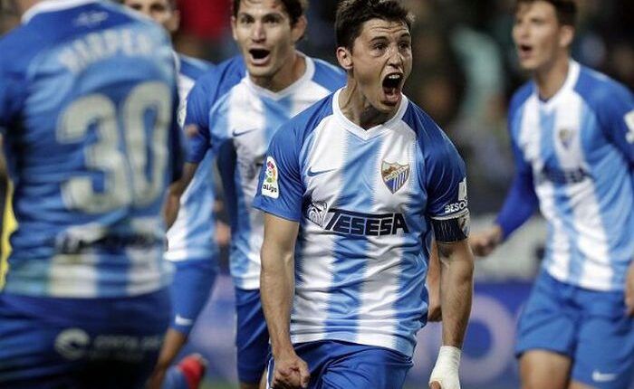 Fede Ricca celebra un gol este pasado curso con el Málaga