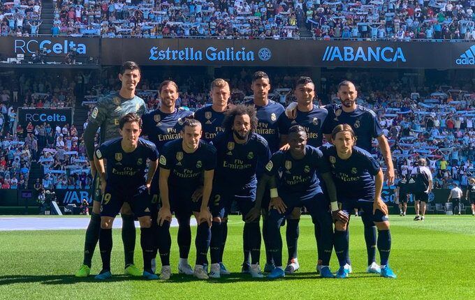 Once inicial del Real Madrid en Balaídos