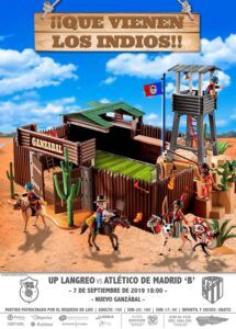 Cartel promocional del encuentro entre UP Langreo y Atlético 'B'