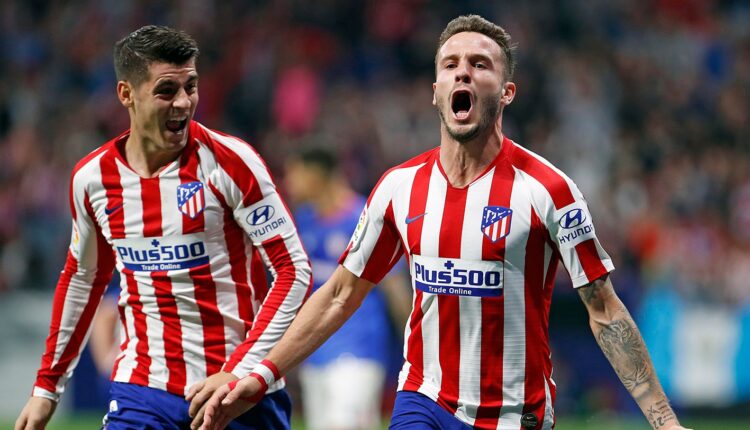 Saúl Ñiguez celebra un gol con el Atlético