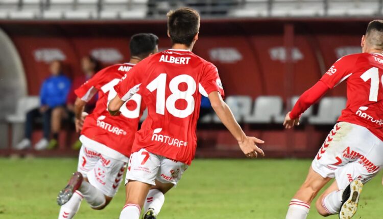 Andy y el Real Murcia celebran el gol que supuso el 1-0