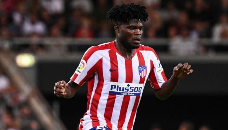 Thomas Partey en un partido con el Atlético de Madrid