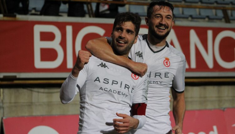 Celebración de uno de los goles del pasado domingo