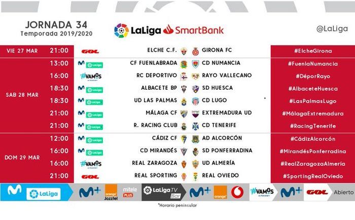 Horarios Jornada 34