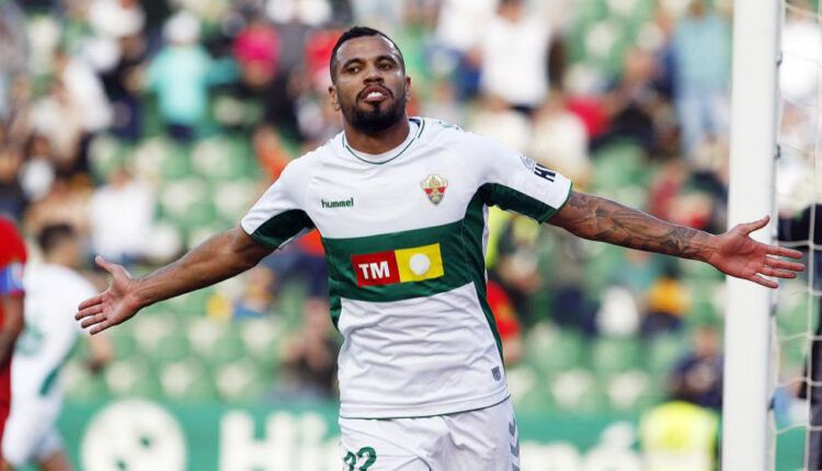 Jonathas celebrando su primer gol ante el Numancia