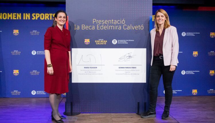 Maria Teixidor en la presentación de la Beca Edelmira Calvetó