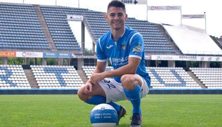 Liberto Beltrán en su presentación con el Lleida Esportiu