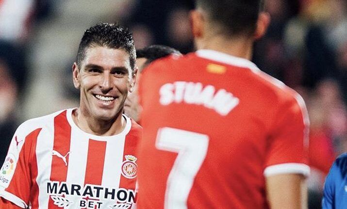 Jonathan Soriano y Stuani; delanteros del Girona