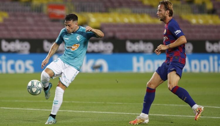 Lance del encuentro de la primera vuelta en el Nou Camp entre Barça y Osasuna