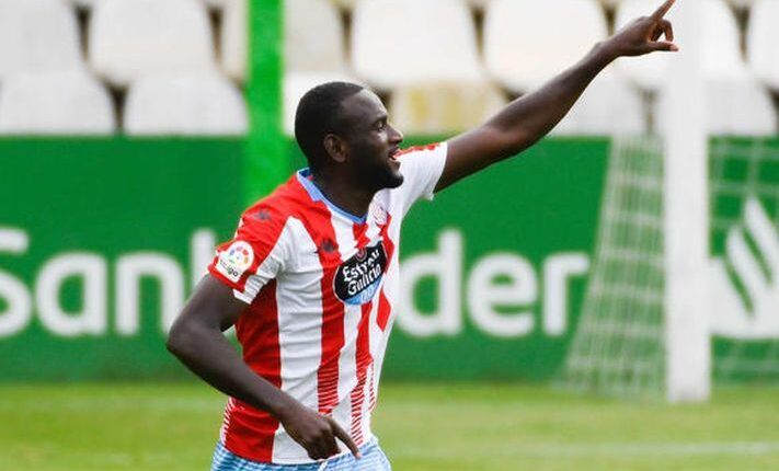 Mouctar El Hacen celebra un gol en los Campos de Sport de El Sardinero