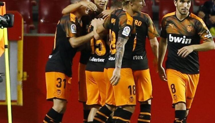 Celebración de un gol del Valencia