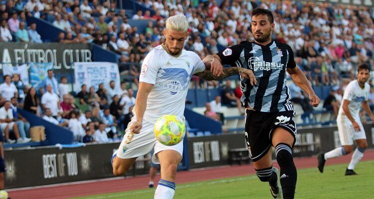 Samu Delgado durante su visita al FC Cartagena