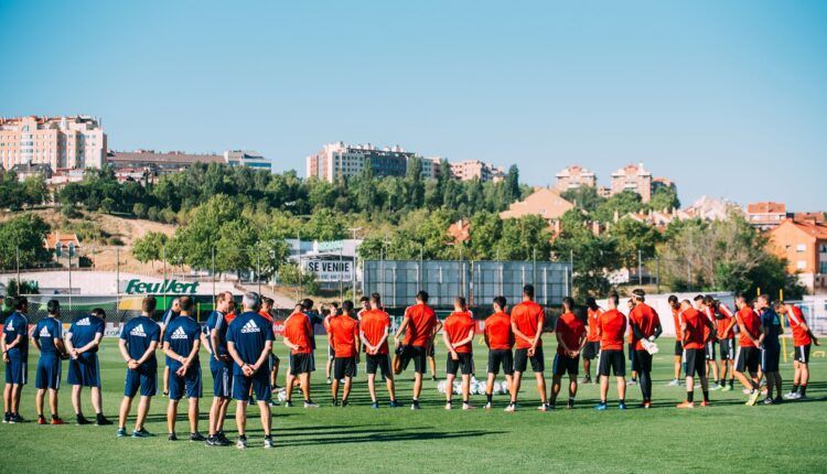 Jugadores del Real Valladolid en un entrenamiento de la temporada pasada