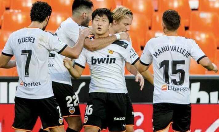 Kang-In Lee celebra un gol esta campaña