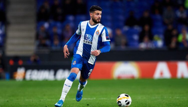 Pipa en un partido con el RCD Espanyol