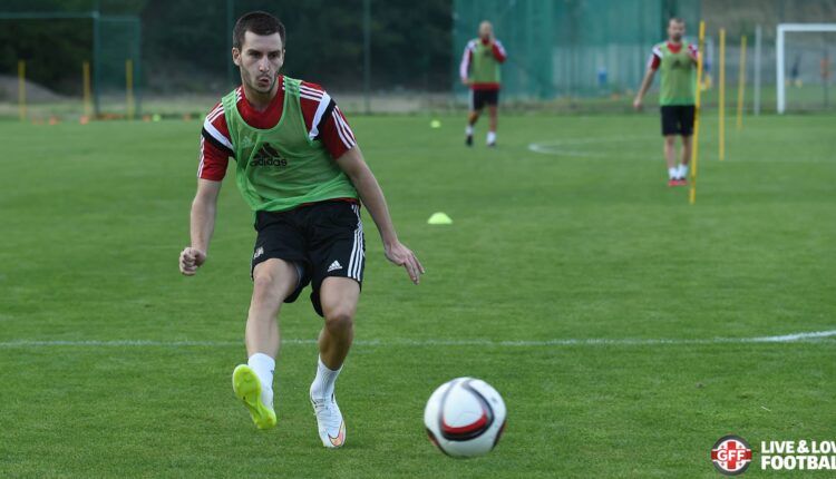 Otar Kakabadze en un entrenamiento de la selección de Georgia