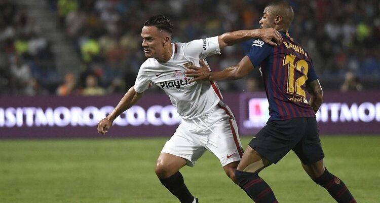 Roque Mesa durante un encuentro frente al FC Barcelona