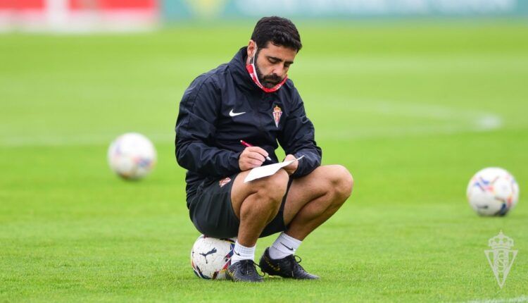 David Gallego en un entrenamiento del Sporting