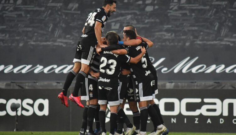 Celebración de un gol del Cartagena