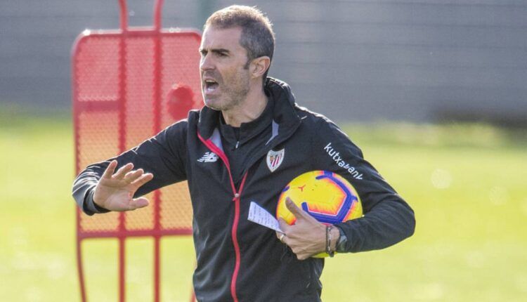 Gaizka Garitano en un entrenamiento la pasada temporada