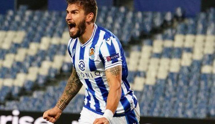 Portu celebra el gol ante el AZ Alkmaar