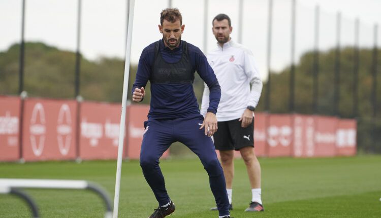 Stuani en un entrenamiento este martes