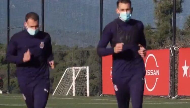 Jugadores del Girona entrenando