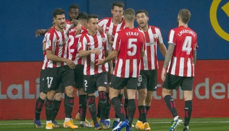 Jugadores del Athletic Club celebran un gol