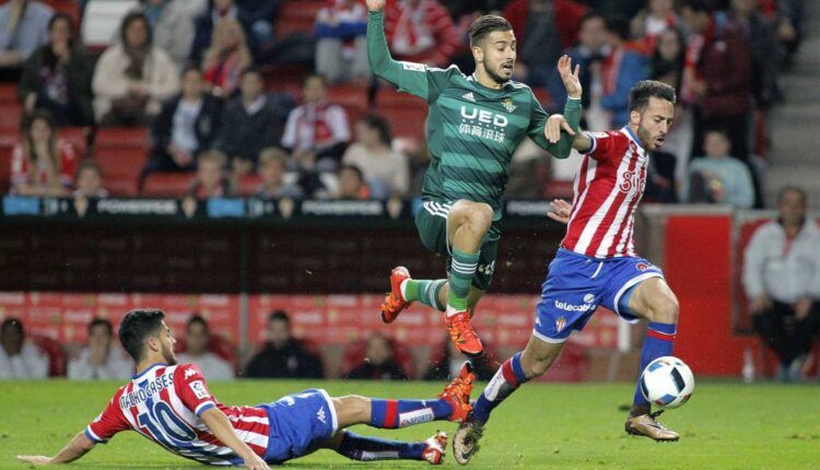 Lance de un Sporting - Betis de Copa del Rey en 2016