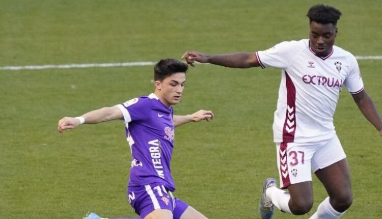 Manu García y Boyomo en un Albacete-Sporting