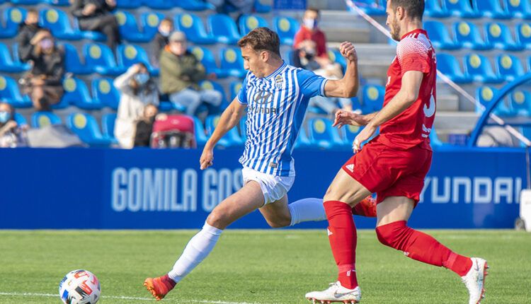 Marcos Baselga en un partido con el Atlético Baleares