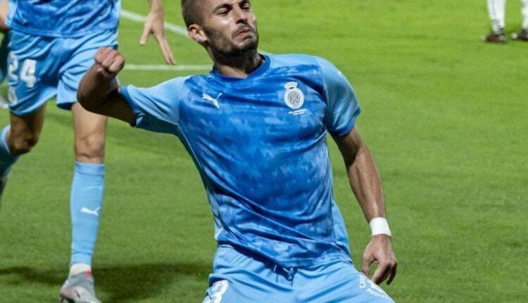 Enric Franquesa celebra un gol este año con el Girona