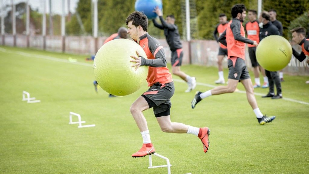 Guille Rosas en el entrenamiento del 16 de abril