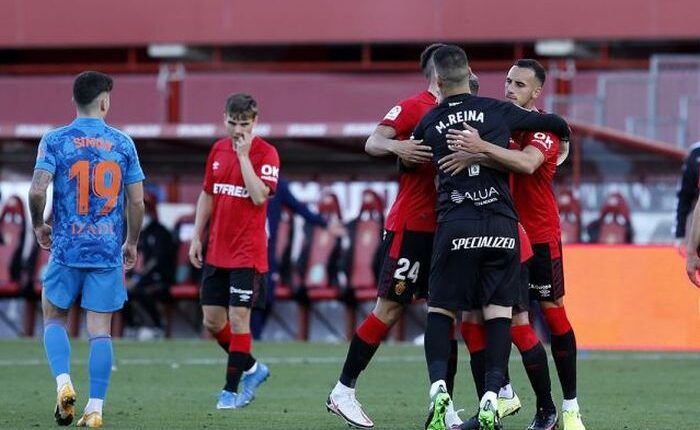 Jugadores del Mallorca celebran