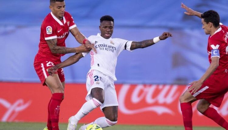 Vinicius en el partido Madrid-Sevilla