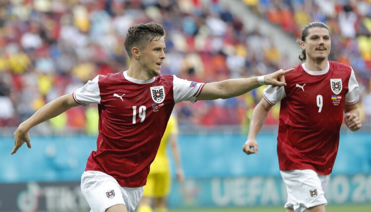 Christoph Baumgartner celebra su gol contra Ucrania | Foto: @EURO2020