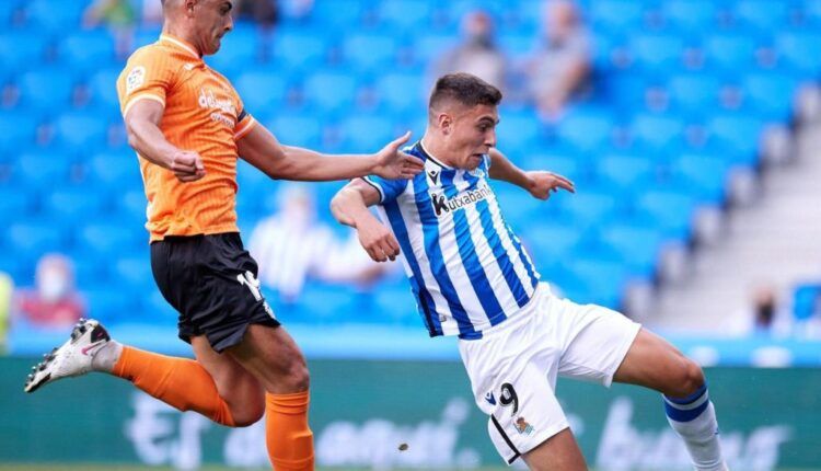 Jon Karrikaburu en un partido del Sanse frente al Fuenlabrada