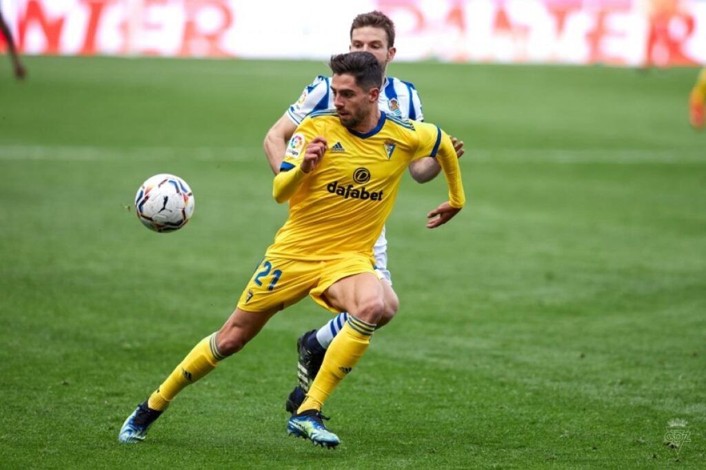 Rubén Sobrino con el Cádiz en su primera temporada