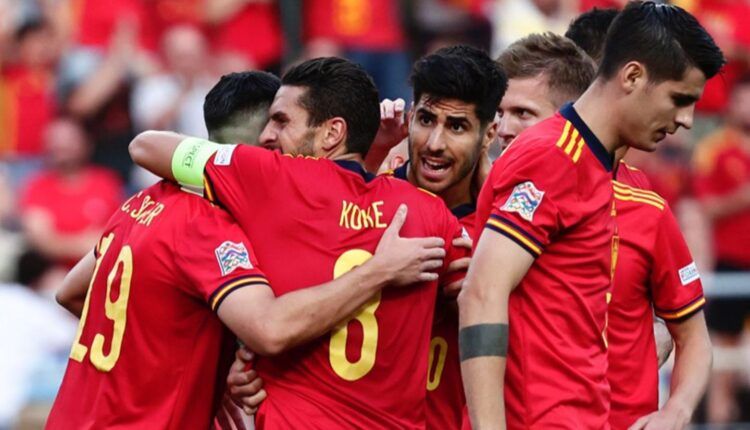 España celebra un gol