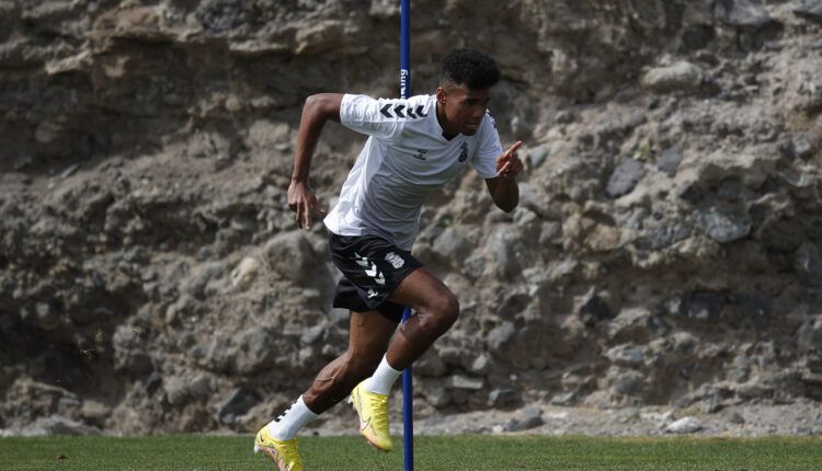 Marvin Park en un entrenamiento de la UD Las Palmas