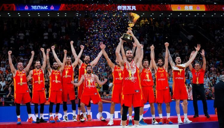 La selección española celebrando el pasado mundial