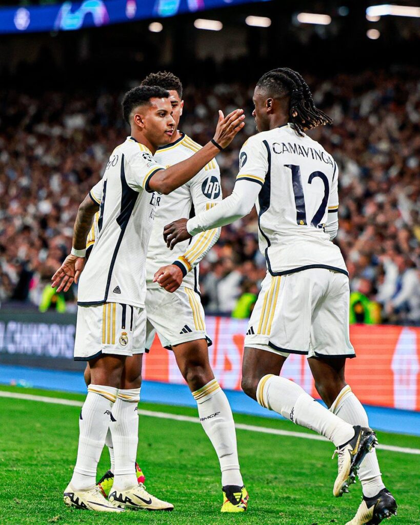 Los jugadores celebran uno de los goles del partido: Foto: @realmadrid.